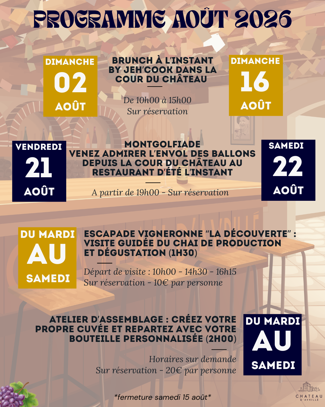 programmation août