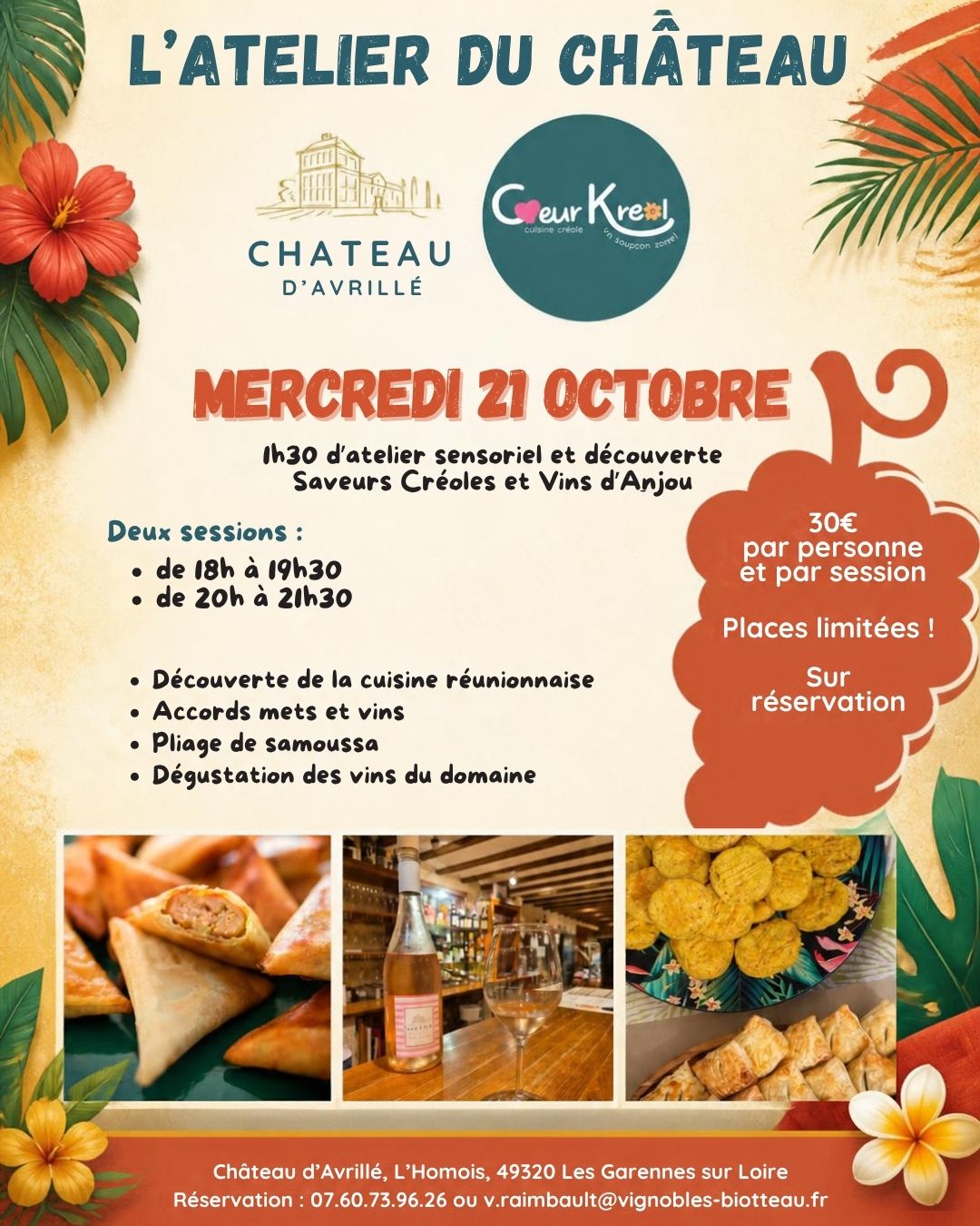 atelier vin et cuisine au château d'avrillé, la réunion rencontre les vins d'anjou